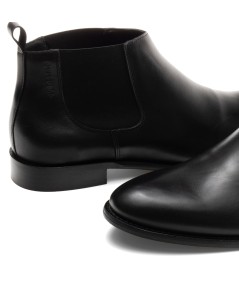 Botas Estilo Chelsea En Cuero Para Hombre - OVERSTATE Negro