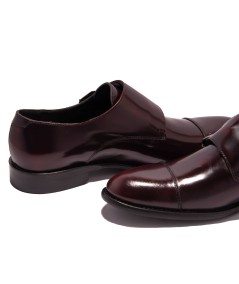 Zapatos En Cuero Con Hebillas  Duley Overstate Vino Tinto